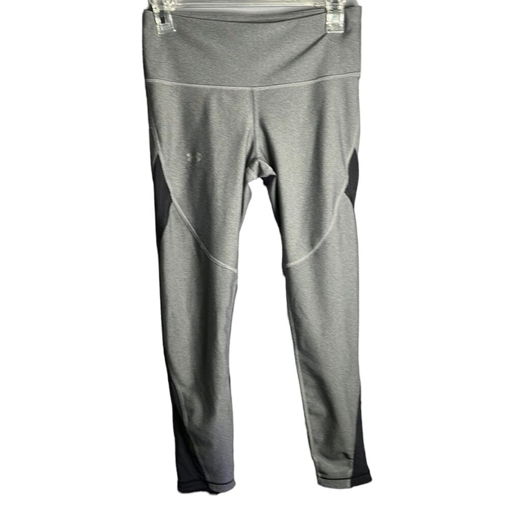 Under Armour Gray Black Compression Cropped Leggings Medium